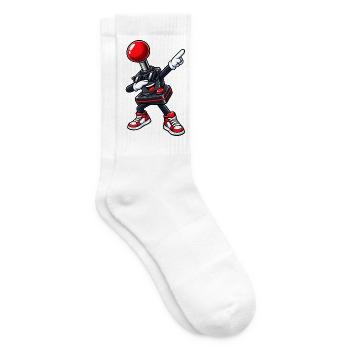 Dabbing Retro Joystick – Gaming Nostalgie - Tennissocken - Weiß - Rechts