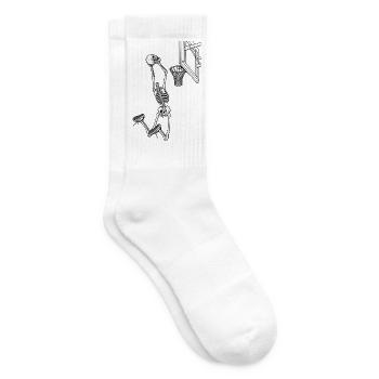 Skeleton-Dunk-Korb – lustiges Basketball-Halloween - Tennissocken - Weiß - Rechts