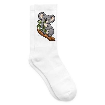 Süßer Koala beim Eukalyptus Essen - Tennissocken - Weiß - Rechts