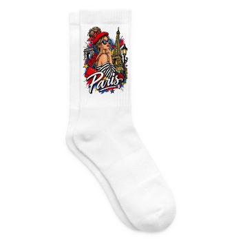 Paris Chic Elegant Graffiti - Tennissocken - Weiß - Rechts