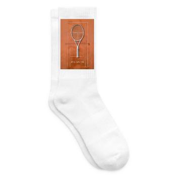 Spiel. Satz. Sieg. – Tennis Poster - Tennissocken - Weiß - Rechts