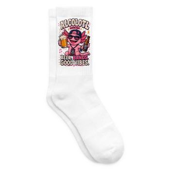  Bierparty Axolotl, Bier saufen Bierliebhaber, - Tennissocken - Weiß - Rechts