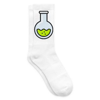 Rundboden Chemieflaschen-Linien-Symbol - Tennissocken - Weiß - Rechts