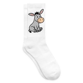 Grauer Esel Niedlich Bauernhof Weide Kinder Tier - Tennissocken - Weiß - Rechts