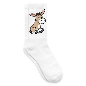Hellbrauner Esel Weiße Flecken Niedliches Tier - Tennissocken - Weiß - Rechts