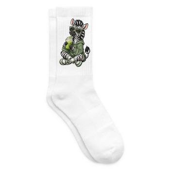 Süßes Zebra mit Matcha Latte - Tennissocken - Weiß - Rechts