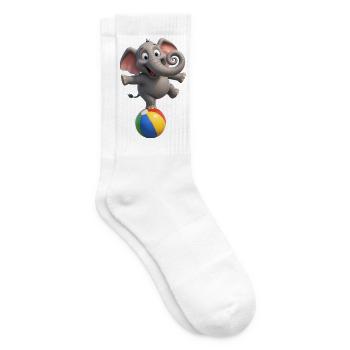 Elefantenpendel auf Ballon - Tennissocken - Weiß - Rechts