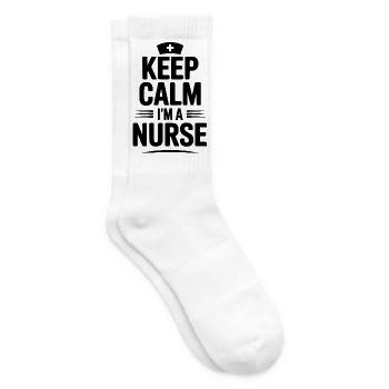 Bleib ruhig. Ich bin Krankenschwester. - Tennissocken - Weiß - Rechts