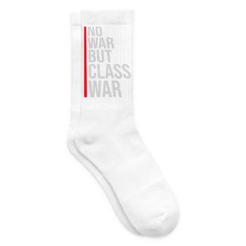 No war but class war Klassenkrieg Spruch Logo Text - Tennissocken - Weiß - Rechts