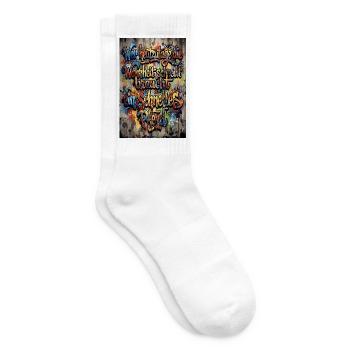 Schnelles Pferd Spruch Streetart Poster - Tennissocken - Weiß - Rechts