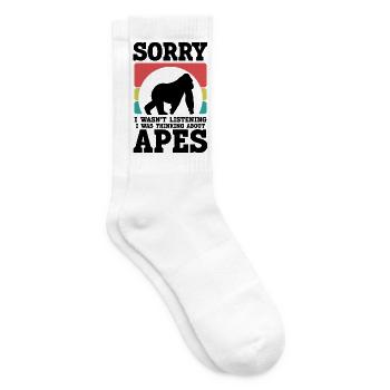 Affen Humor Retro-Style - Tennissocken - Weiß - Rechts