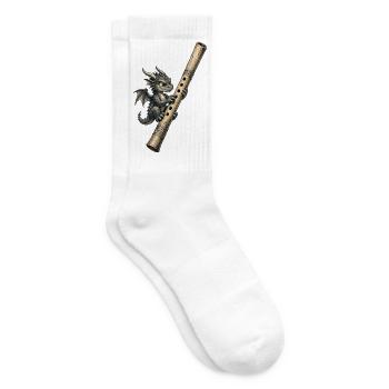Der Flötendrache, Design - Tennissocken - Weiß - Rechts
