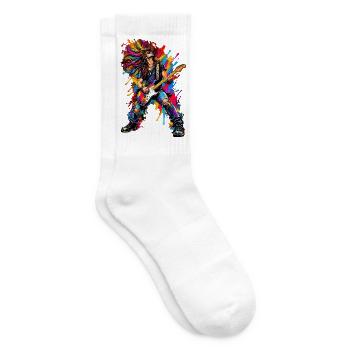 Rainbow Splash Rock Gitarre - Tennissocken - Weiß - Rechts