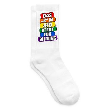 Das B in AfD steht für Bildung – Satire - Tennissocken - Weiß - Rechts