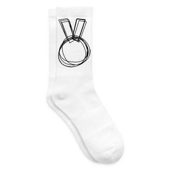 Medaille handgezeichnet - Tennissocken - Weiß - Rechts