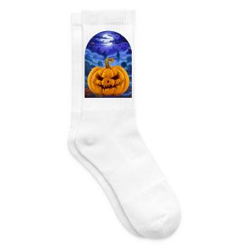 Halloween Pumpkin - Tennissocken - Weiß - Rechts