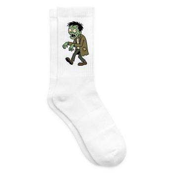 Zombie mit grüner Haut und zerlumpter Kleidung - Tennissocken - Weiß - Rechts
