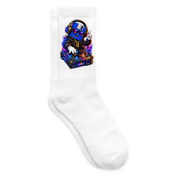 90er Retro DJ Diskette - Tennissocken - Weiß - Rechts