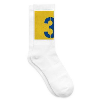 Number 3 – Abstrakte Street Art Wandkunst - Tennissocken - Weiß - Rechts