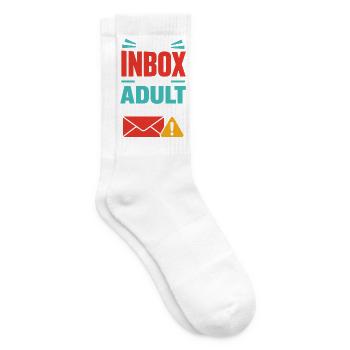 Inbox Adult – E-Mail und Büro Humor - Tennissocken - Weiß - Rechts