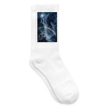 Mondbogen Pferd am Wasserfall - Tennissocken - Weiß - Rechts