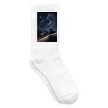 Schwarzer Araber unter Sternen - Tennissocken - Weiß - Rechts