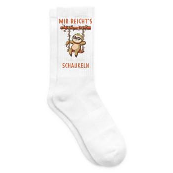Mir reichts Ich geh schaukeln Faultier Lustig - Tennissocken - Weiß - Rechts