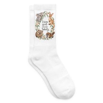 Träume groß Koala Känguru Australien Aquarell - Tennissocken - Weiß - Rechts
