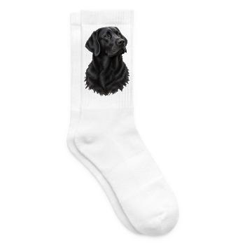 Schwarzer Labrador Portrait - Tennissocken - Weiß - Rechts