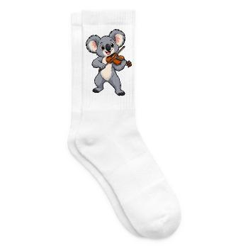 Koala mit Geige - Tennissocken - Weiß - Rechts