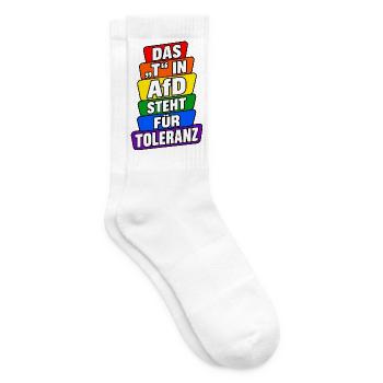 Das T in AfD steht für Toleranz – Bunte Satire - Tennissocken - Weiß - Rechts