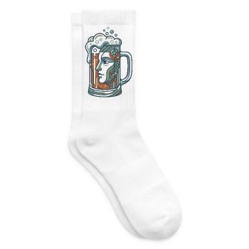Bierkrug Gesicht - Tennissocken - Weiß - Rechts