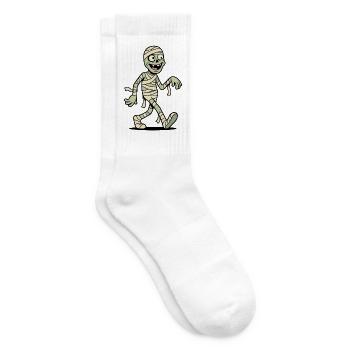 Zeichentrick-Mumienfigur, die mit einem glücklichen Gesicht spaziert - Tennissocken - Weiß - Rechts
