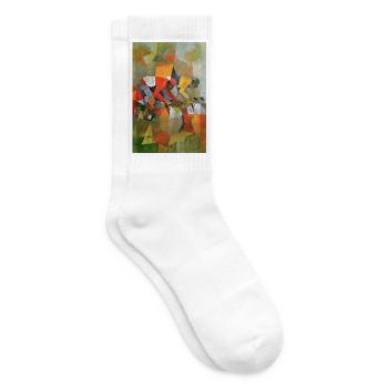 Fahrrad Kunst - Tennissocken - Weiß - Rechts