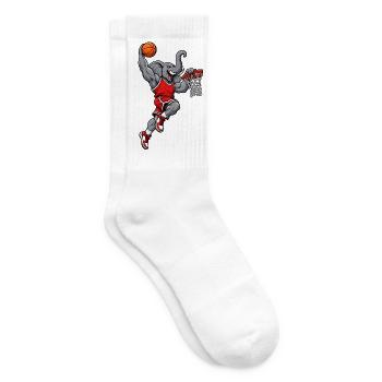 Elefant beim Basketball - Tennissocken - Weiß - Rechts