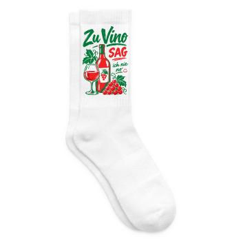 Wein Zu Vino Sag Ich Nie No Rotwein - Tennissocken - Weiß - Rechts