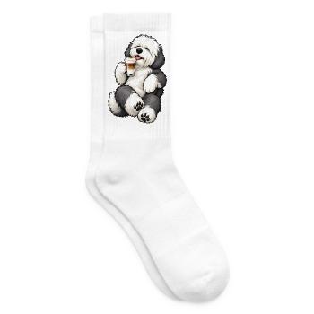 Bobtail mit Latte Macchiato - Tennissocken - Weiß - Rechts