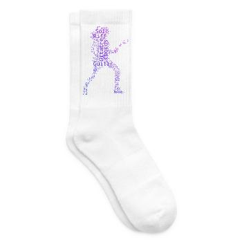 Geschenkidee für die Gitarristin mit Gitarrenspiel - Tennissocken - Weiß - Rechts