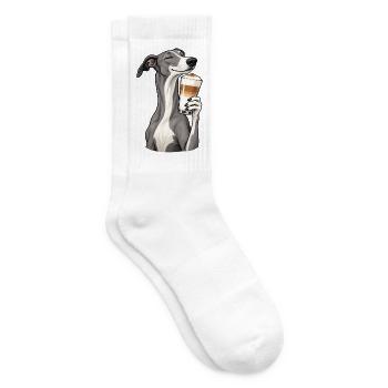 Greyhound mit Latte Macchiato - Tennissocken - Weiß - Rechts