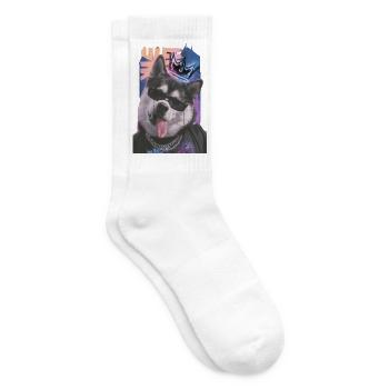 König Hund Neon Streetwear - Tennissocken - Weiß - Rechts
