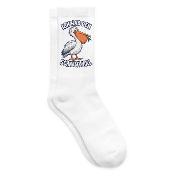 Ich hab den Schnabel voll – Pelikan - Tennissocken - Weiß - Rechts