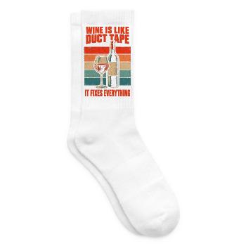 Weinliebhaber Wein ist wie Klebeband - Tennissocken - Weiß - Rechts