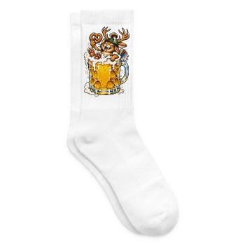 Wolpertinger Lustiges Bayerisches Fabelwesen - Tennissocken - Weiß - Rechts