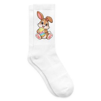 Osterhase Kawaii Style – Süßes Ostermotiv - Tennissocken - Weiß - Rechts