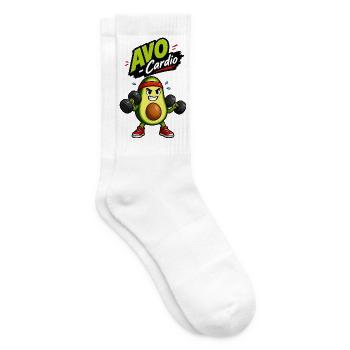 Avocado Cardio Muskelheld - Tennissocken - Weiß - Rechts
