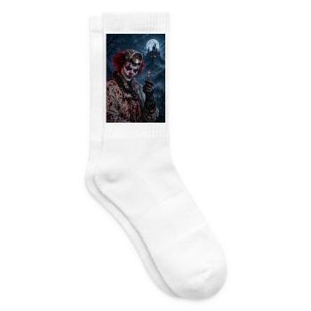 Unheimlicher Clown-Chirurg – Halloween-Horror - Tennissocken - Weiß - Rechts