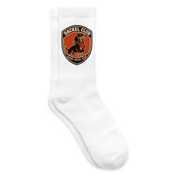 Dackel Club Patch: Klein Mutig Stur - Tennissocken - Weiß - Rechts