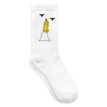 Geist mit Kürbis-Turm - Tennissocken - Weiß - Rechts