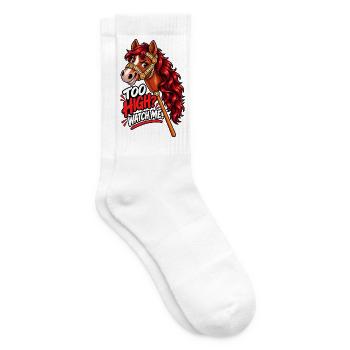 Hobby-Horsing-Sprung – Buntes Pferd - Tennissocken - Weiß - Rechts