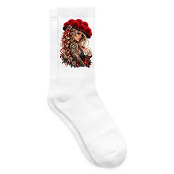 Alpine Queen – Wilde Schwarzwald Schönheit - Tennissocken - Weiß - Rechts